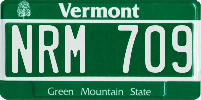 VT license plate NRM709