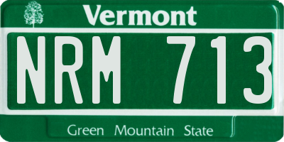 VT license plate NRM713