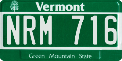 VT license plate NRM716