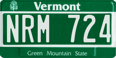 VT license plate NRM724