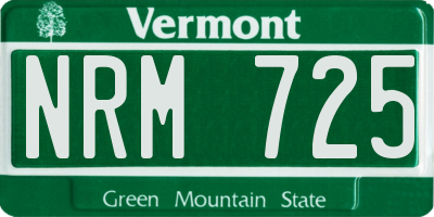 VT license plate NRM725