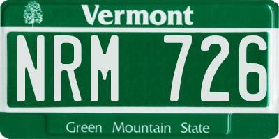 VT license plate NRM726