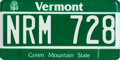 VT license plate NRM728