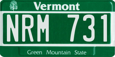 VT license plate NRM731
