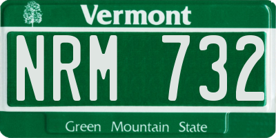 VT license plate NRM732