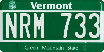 VT license plate NRM733