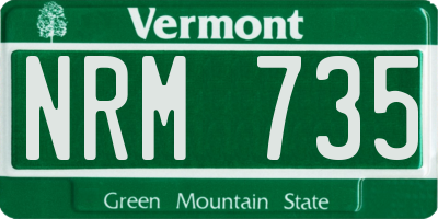 VT license plate NRM735