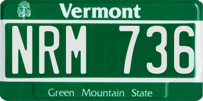 VT license plate NRM736