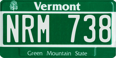 VT license plate NRM738