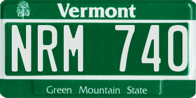 VT license plate NRM740