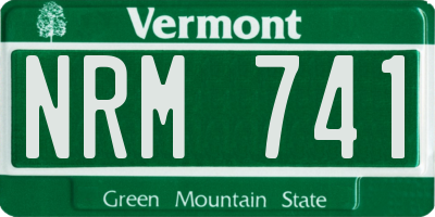 VT license plate NRM741