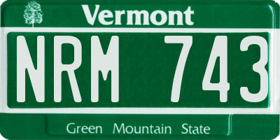 VT license plate NRM743