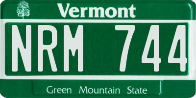 VT license plate NRM744
