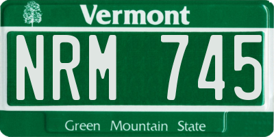 VT license plate NRM745