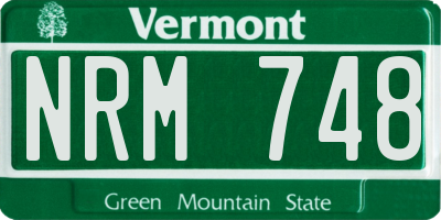 VT license plate NRM748