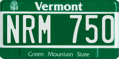 VT license plate NRM750