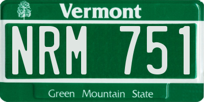 VT license plate NRM751