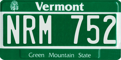 VT license plate NRM752
