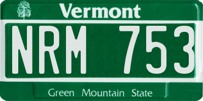 VT license plate NRM753