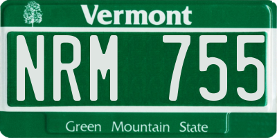 VT license plate NRM755