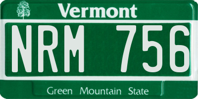 VT license plate NRM756