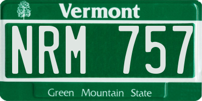 VT license plate NRM757