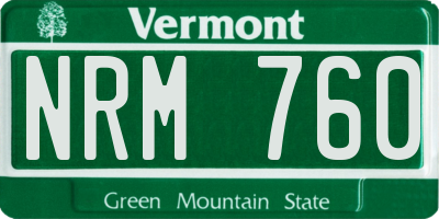 VT license plate NRM760