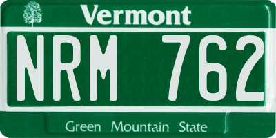 VT license plate NRM762