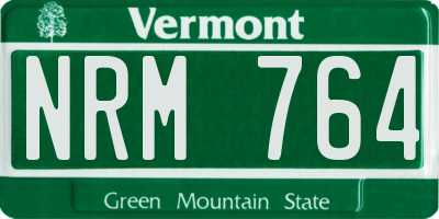 VT license plate NRM764