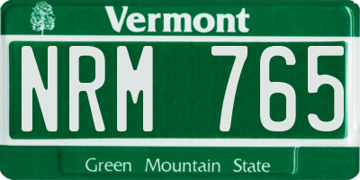 VT license plate NRM765