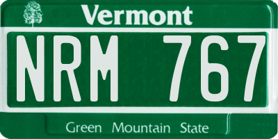 VT license plate NRM767