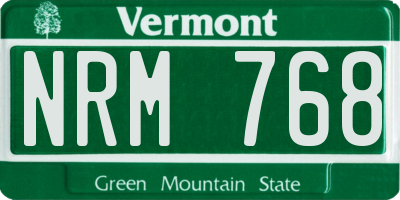 VT license plate NRM768