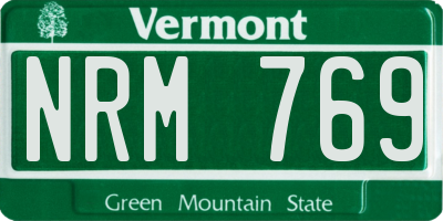 VT license plate NRM769