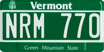 VT license plate NRM770