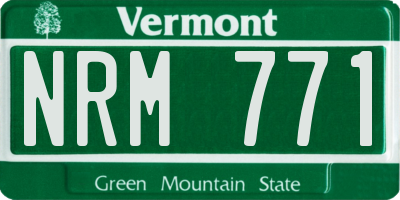 VT license plate NRM771