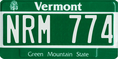 VT license plate NRM774