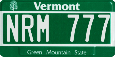 VT license plate NRM777