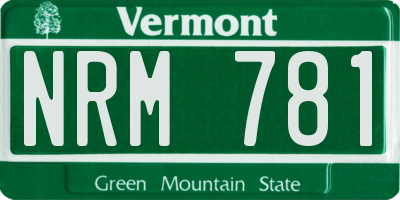 VT license plate NRM781