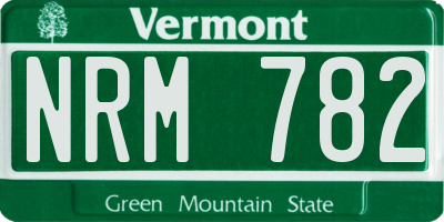 VT license plate NRM782