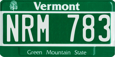 VT license plate NRM783