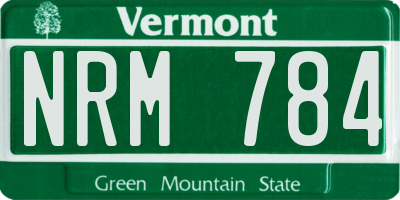 VT license plate NRM784