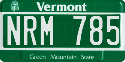 VT license plate NRM785