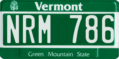 VT license plate NRM786