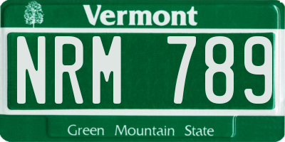 VT license plate NRM789