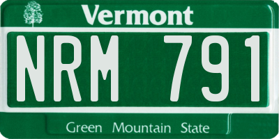 VT license plate NRM791