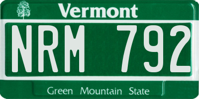 VT license plate NRM792