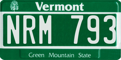 VT license plate NRM793