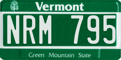VT license plate NRM795