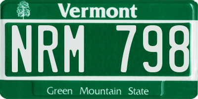 VT license plate NRM798