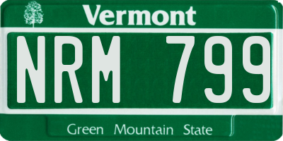 VT license plate NRM799